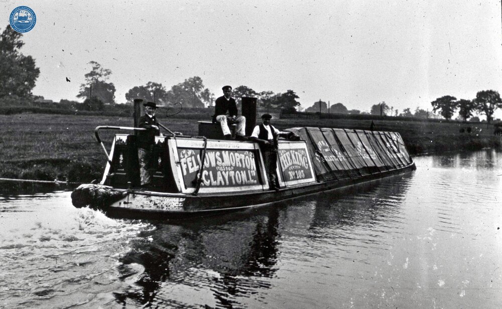 Fellows, Morton & Clayton steamer The King No 103 with crew(From Steam on Canals Sub-Collection)