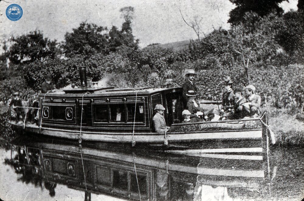 North Staffordshire Railway/Trent & Mersey Canal Steam Launch Dolly Varden with children on board (From Steam on Canals Sub-Collection)