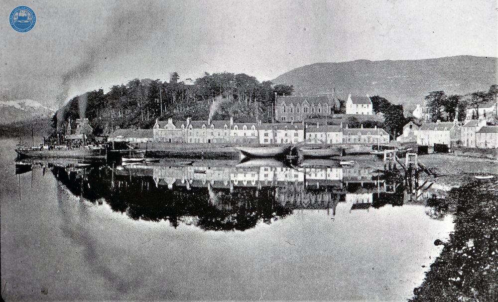 Two steam coasting vessels in Portree Harbour, Skye. 1890-6