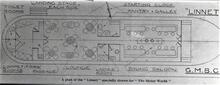 TSS Linnet – plan of boat converted for use of Glasgow Motor Boat Club moored on Gairloch. 1930