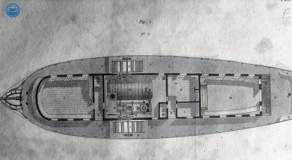 Vessel “E” plan reproduced from Buchanans book on steam vessels