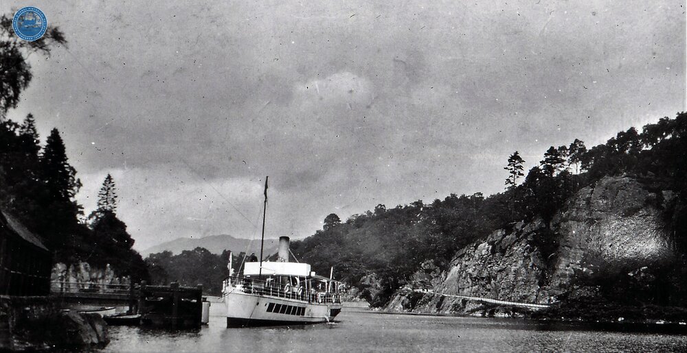  Loch Katrine, “Sir Walter Scott” in original form at Trossachs Pier. 1932