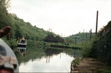 Caldon Canal. Flint Mill Lock and mill, Consall, May 1975