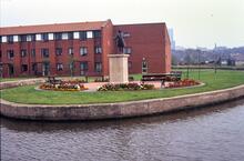 James Brindley statue at Etruria, Caldon Canal