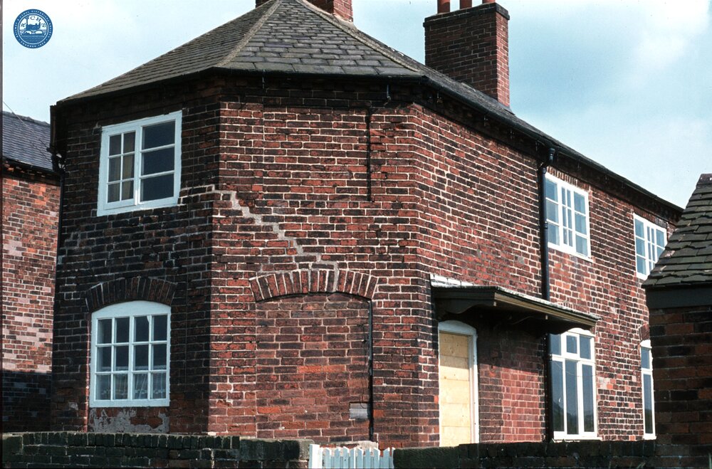 West of Burton-on-Trent. Canal, Wharf. May 1977