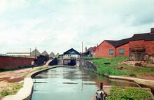 Etruria Top (Summit) Lock No. 40, seen from Johnsons Lock 39, May 1969