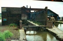 Etruria. Graving dock between Caldon Canal and Trent and Mersey Canal at junction of canals. May 1969