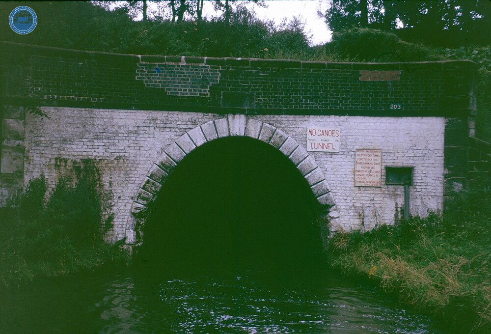 Saltersford Tunnel south end, Trent & Mersey Canal, Aug 1965