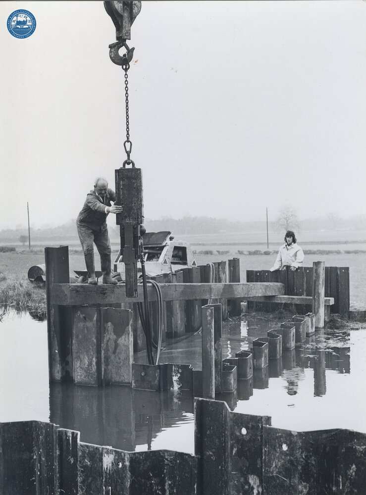 Ashby Canal. Sheet Pile Cofferdam. Photograph Derek Pratt 2193/251
