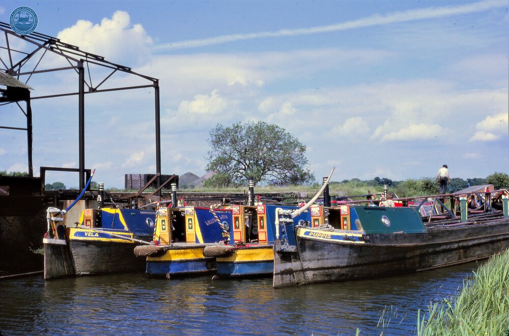 Ashby Canal. Ilott Wharf, Measham. Narrowboats. 20 June 1965