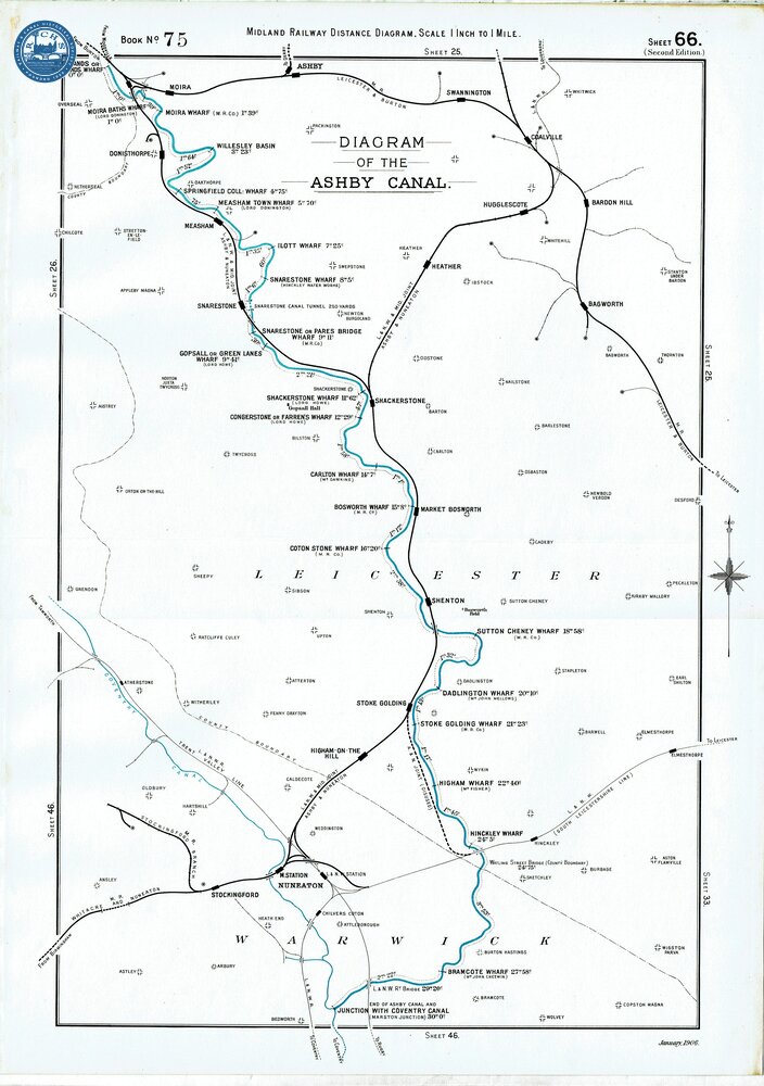 66 1906 Ashby Canal (Midland Railway Distance Diagram)