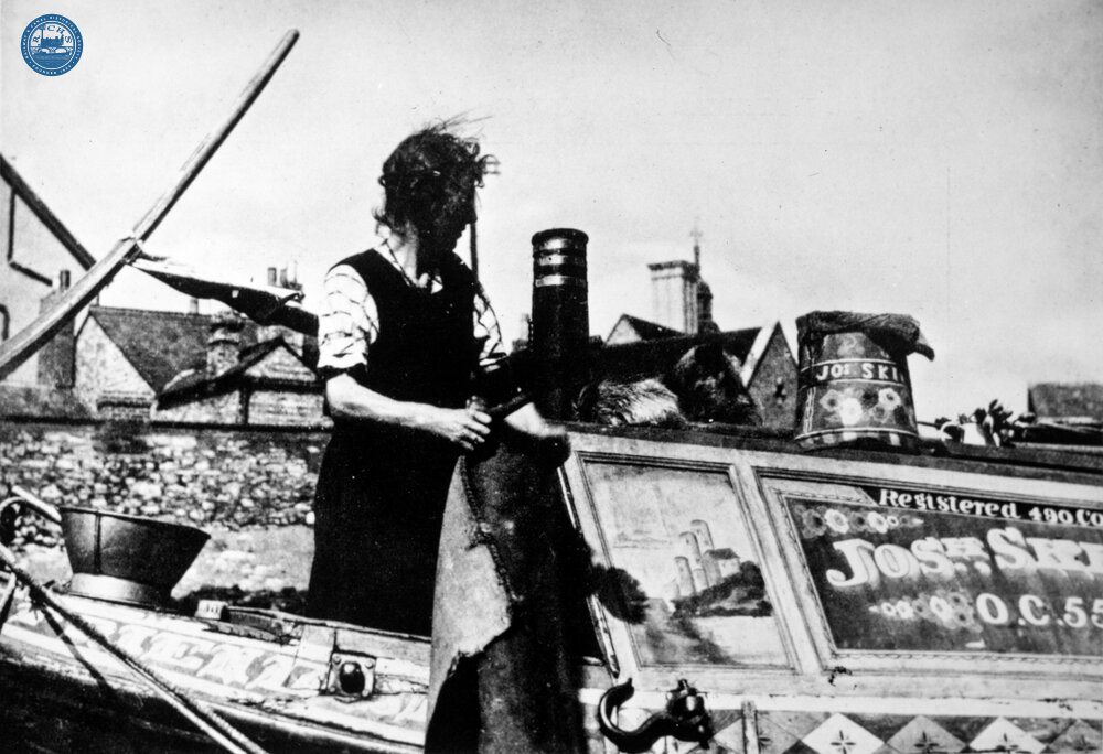 Coventry Canal. Rose Skinner on her boat