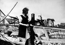 Coventry Canal. Rose Skinner on her boat