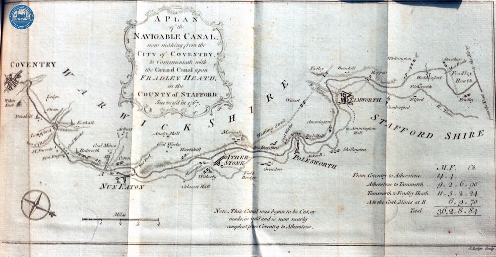 Coventry canal plan, surveyed 1767