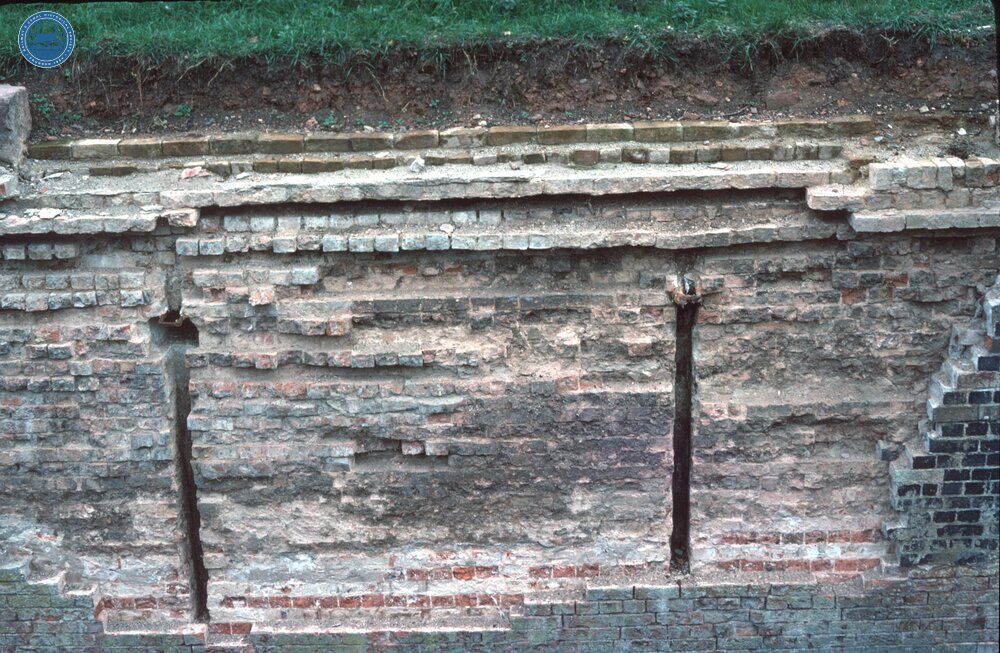 Droitwich Barge Canal, Ladywood lock, showing post holes