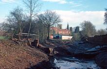 Droitwich Barge Canal, artificial breech to take spoil away