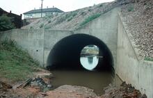 Droitwich Barge Canal, railway tunnel slightly flooded