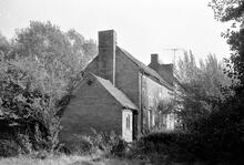 Leominster Canal. Marlbrook Wharf. Houses on the towpath-side built  for local workers. Easter 1974