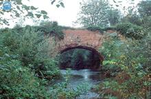 Leominster Canal. River Rea aqueduct from the Southwest. 14 October 1985