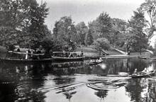 Steam Launches and rowing boats on the River Avon at Stratford