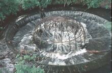 Staffordshire and Worcestershire Canal, Stourton. Circular Weir, September 1970