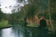 Boathouse in the rock, Prestwood, Staffs & Worcs Canal, 12th April 1964