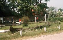Staffordshire and Worcestershire Canal, Penkridge. Remains of icebreaker. May 1974