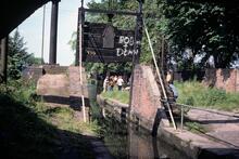 Stratford Canal. Kings Norton, Guillotine Stop Lock. 1976