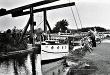Betty passing Shirley lift bridge No 8. 1951