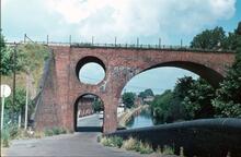 Worcester and Birmingham Canal. Worcester. Rail Bridge over Canal. July 1971