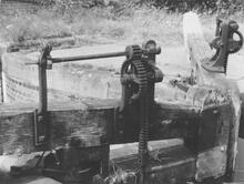Tardebigge Lock 45, Bottom Gate Paddle Gear,  30 April 1960
