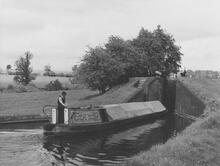 Severn Dolphin' and 'Ford' entering Tardebigge Top Lock 58, 10 May 1958