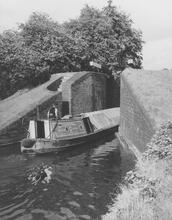 Severn Dolphin' and 'Ford' entering Tardebigge Top Lock 58, 10 May 1958