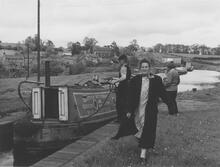 Severn Dolphin' and 'Ford' leaving Tardebigge Top Lock 58, 10 May 1958