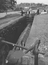Butty 'Ford' in Tardebigge Top Lock 58, 10 May 1958