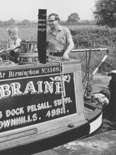 Malcolm Braine & Junior on 'Cactus' in Tardebigge Top Lock 58, 27 May 1973