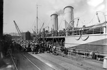 HMS Queen of Thanet in Camouflage Paint at Folkestone Harbour