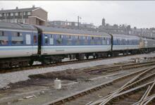 Mk2a coach FK 13451 Transpennine. York 21 March 1989. (Ref: 017250)