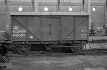 012159   SPV Express Parcels 4-wheel van, No E87669. Darlington Bank Top, 26 August 1975 (Ref: 012159)