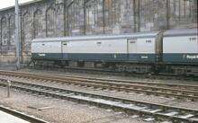 017169   POT. BR, Post Office Stowage Van POT M80405; rebuilt from BSK 35009 Met Camm 1956/7 lot 30229. Carlisle  25 May 1983