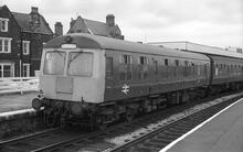 012739 Class 105/2 DMU Cravens/AEC MBS 50374 at Burnley Central (GJC @ 22m 05ch). 17 September 1977 (Ref: 012739)