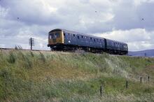  Class 105 BR DMU class 105, 2-car unit, Brierfield (.Burnley).  9 July 1974