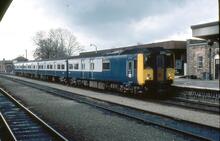 017140 BR Prototype DEMU Class 210 210001. . Worcester Shrub Hill 23 April 1983