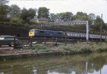 86101 BR electric loco class 86, no 86101. Weedon by canal 20 May 1975. (Ref: 017024)