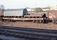 017135   BR bogie bolster wagon Borail, no B964***  Didcot  31 March 1982