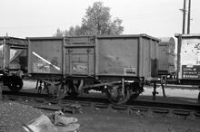 012204   MCV Coal 16VB open wagon No B587502 (OWW @ approx 120¾mp). Worcester 8 October 1975 (Ref: 012204)