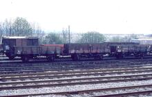 017148  BR  12t Pipe wagons SOV B741214, B741602, B741042  Swindon 27 April 19830