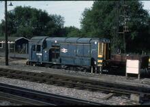 017192  08946 BR diesel electric shunter loco Class 08 08946. Oxford 5 September  1983