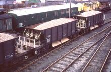 017122  BR 40t bogie ballast wagon YGH Sealion no DB982626. Hereford 22 November 1980