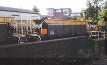 017342  BR 41t ballast hopper Seacow YGB DB980126 from Old Mill Street. Macclesfield August/September 1993